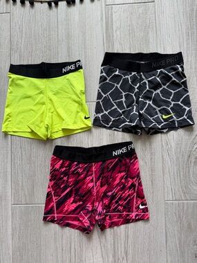 Nike Hot Pink and Black Dri-FIT Athletic Bottoms